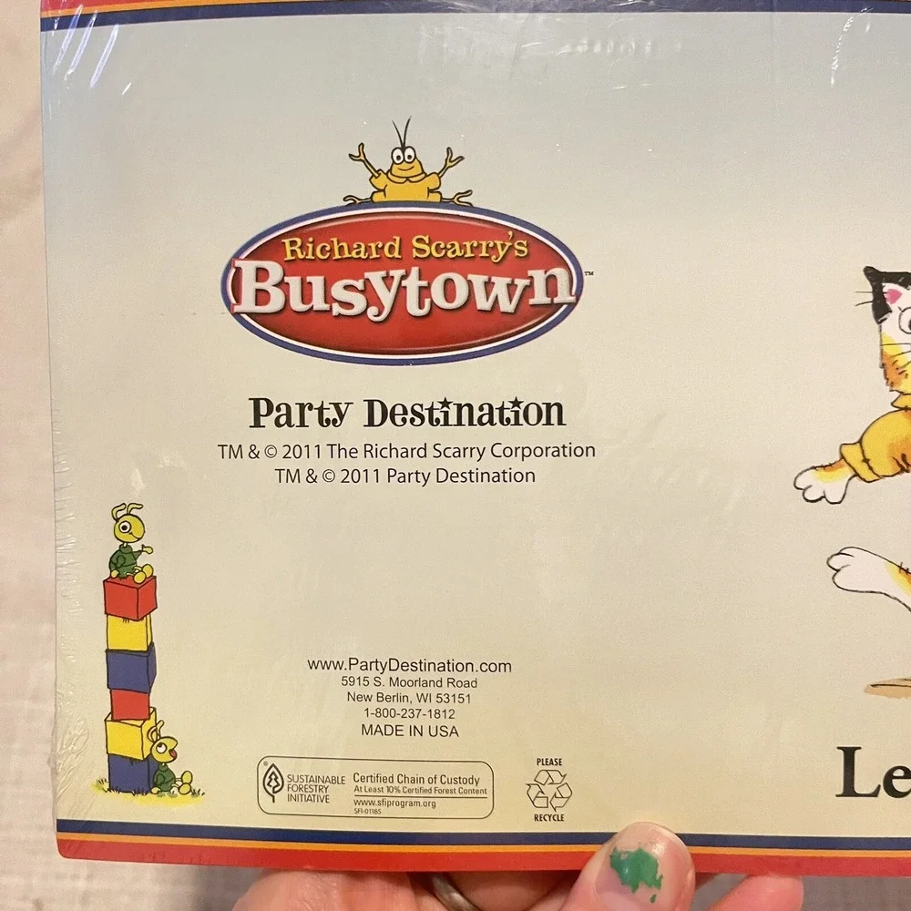 NEW VINTAGE 90'S Richard Scarry's Busytown Birthday Invitation Party Supplies #8